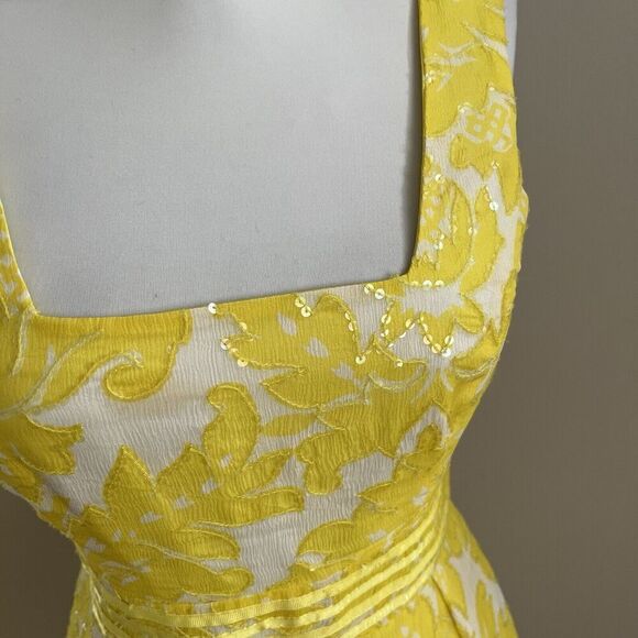 Alice + Olivia 100% Silk Floral Sequin Mini Dress XS Fairy Bow Preppy Party - Picture 11 of 14